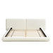 Queen Size Low Profile Platform Bed With Rounded Edges - Cream Noble House