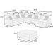 Contemporary Style Modular Sectional Sofa Set With USB, Cup Holder Home Essentials