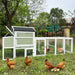 Chicken Coop, Large Outdoor Hen House With Run And Nesting Box Poultry Cage, Rabbit Hutch - Gray Green Daily Nest
