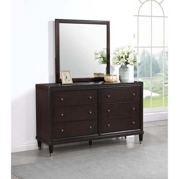 Navarro - 6 Drawer Dresser With Mirror - Brown Furniture Max