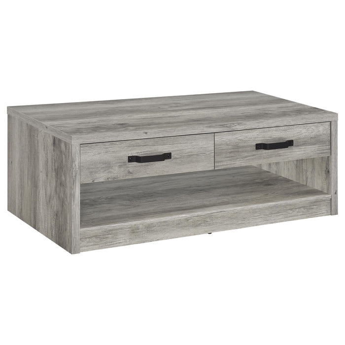 Nuberg - 2 Piece And End Table Set With Storage Drawers - Gray Furniture Max