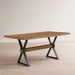 Farmhouse Style X Shaped Legs Dining Table With Moulded Details - Brown Noble House