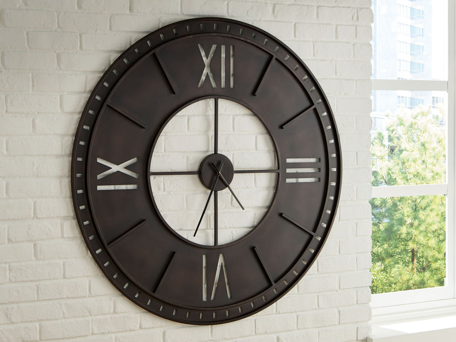 Lytle - Wall Clock - Antique Brown Signature Design by Ashley®