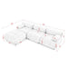 Modular Sectional Sofa, Button Tufted Design With Diy L-Shaped Layout, Reversible Ottoman Home Essentials