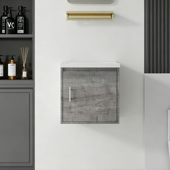 Floating Bathroom Vanity Combo, Wall Mounted Cabinet With Sink & Soft Close Doors For Small Bathrooms Home Essentials