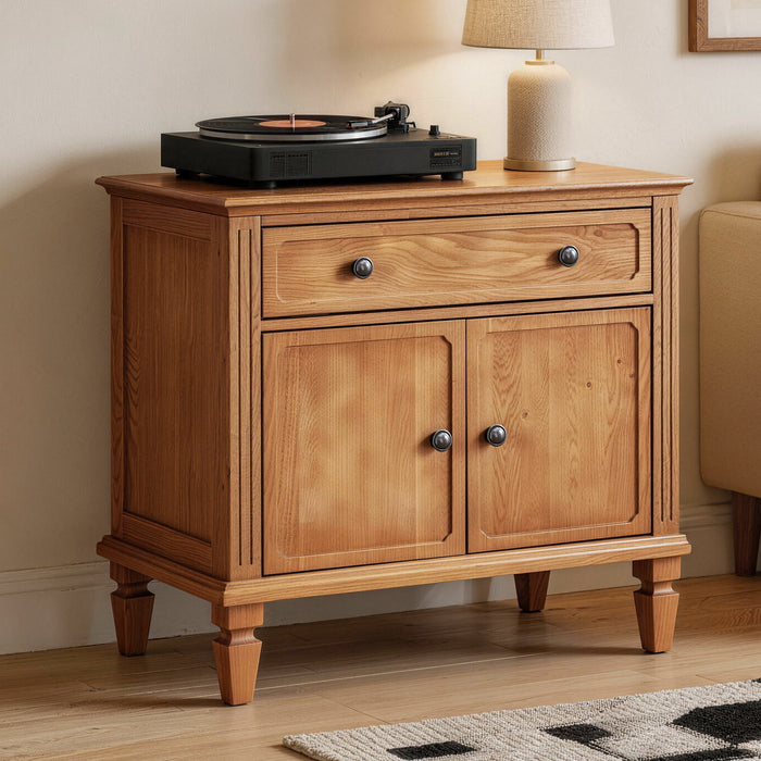 Nightstand With Charging Station Bedside Table With Drawer And Double Door Storage Home Essentials