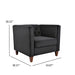 Button Tufted Accent Square Arm Upholstered Chair - Black US Pride