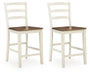 Brinfern - Barstool (Set of 2) - Brown / Antique White Signature Design by Ashley®