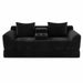 Soft Striped Convertible Sofa Bed, Dual Use Lounge Couch With Cup Holders And Pillows Home Essentials