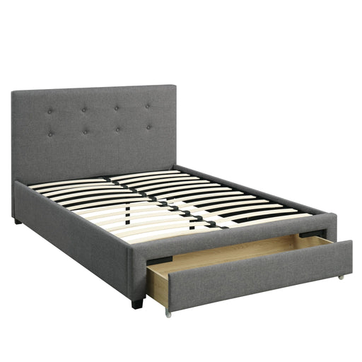Bed With Tufted Headboard And Storage Drawer Home Essentials