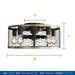 20" Industrial Caged Ceiling Fan, With 7 - ABS Blades Remote Control Reversible DC Motor, Small Flush Mount Ceiling Fan For Farmhouse - Black Daily Nest