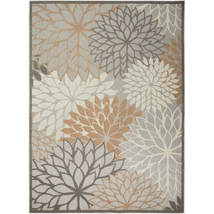 9' X 12' Floral Non Skid Indoor / Outdoor Area Rug - Natural