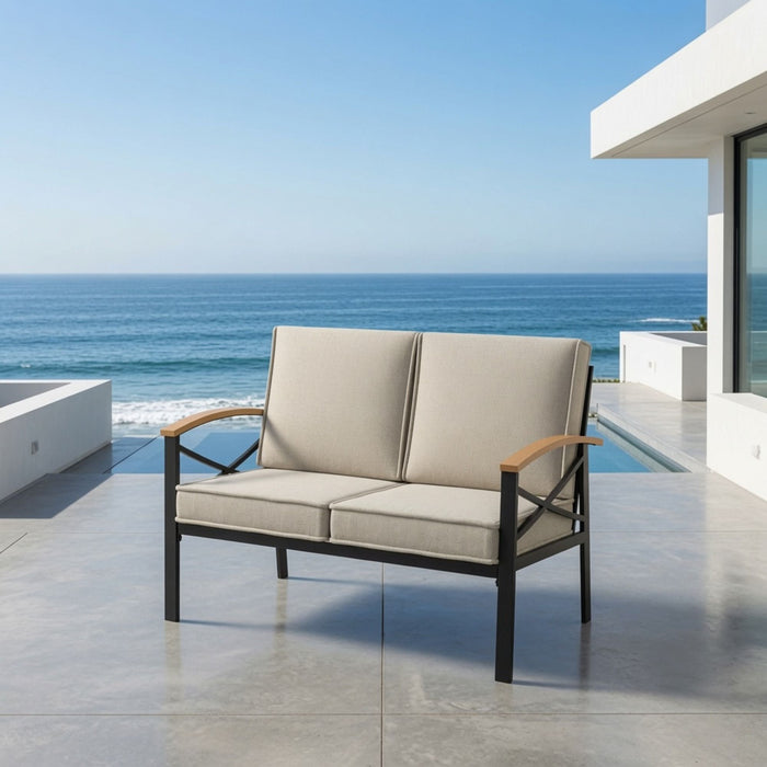Outdoor Loveseat With Washable Cushions Home Essentials