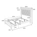 Tufted Headboard Bed With LED Lighting Home Essentials