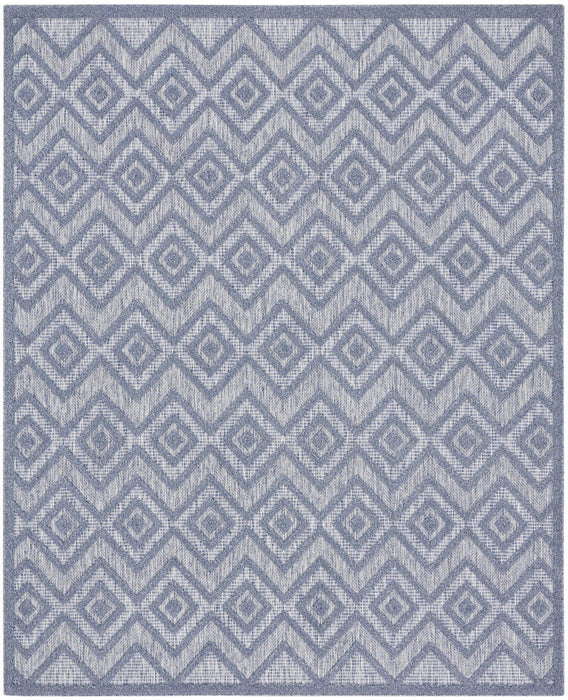 8' X 10' Geometric Flatweave Area Rug - Blue