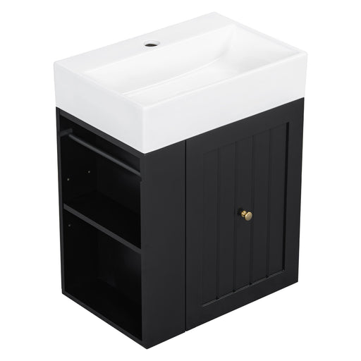 Modern Bathroom Vanity With Sink, Storage Cabinet, Drawer & Side Shelf Hearth and Haven