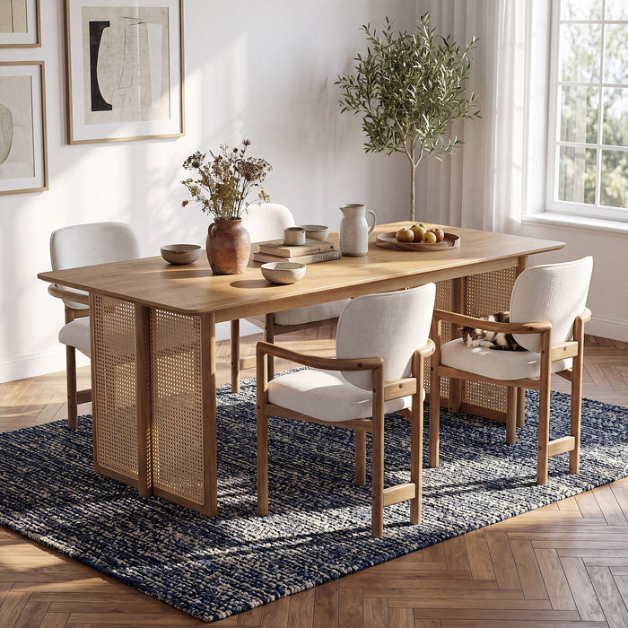 5 Piece Indoor Dining Set, Table & 4 Chairs Noble House