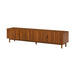 TV Stand With Legs, Media Console, 4 Cabinets For Living Room - Natural Wood Hearth and Haven