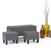 Dover - 3 Piece Storage Ottoman Contemporary Design Simpli-Home