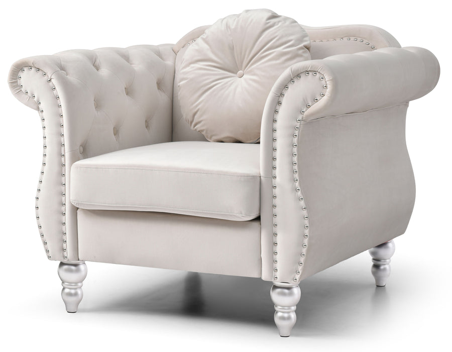 Glory Furniture Hollywood Chair, Ivory