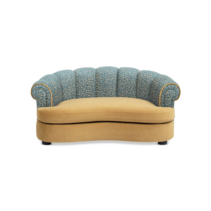 Halle - Rolled Arm Dog Sofa Bed - Gold / Blue Jennifer Taylor Home