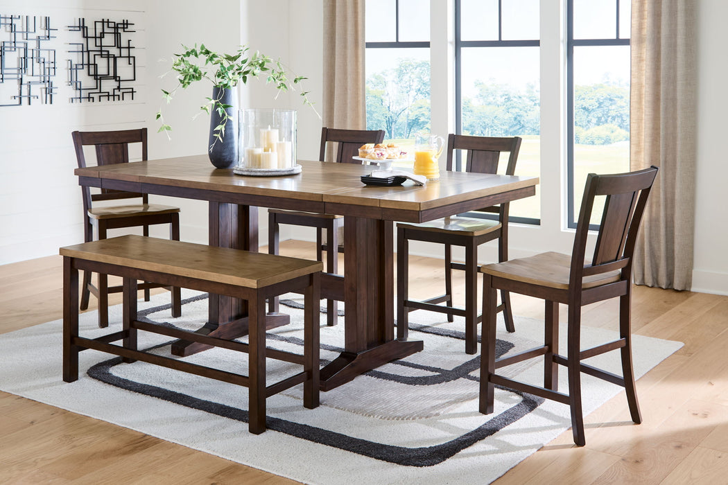 Rylandeen - Counter Height Extension Dining Table Set Signature Design by Ashley®