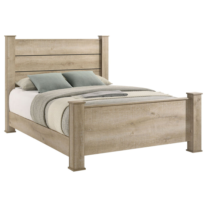 Sansome - Queen Panel Bed - Oak Furniture Max