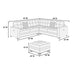 Casual Simple Tufted Sectional 4 Piece Set With USB Loveseat Home Essentials