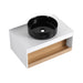Floating Bathroom Vanity With Vessel Sink With Open Shelf Storage Home Essentials