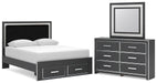 Zuraleus - Upholstered Panel Platform Storage Bedroom Set Signature Design by Ashley®
