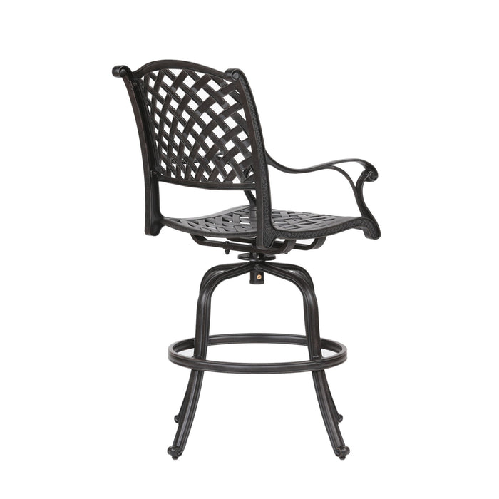 Patio Outdoor Aluminum Bar Stool With Cushion (Set of 2)