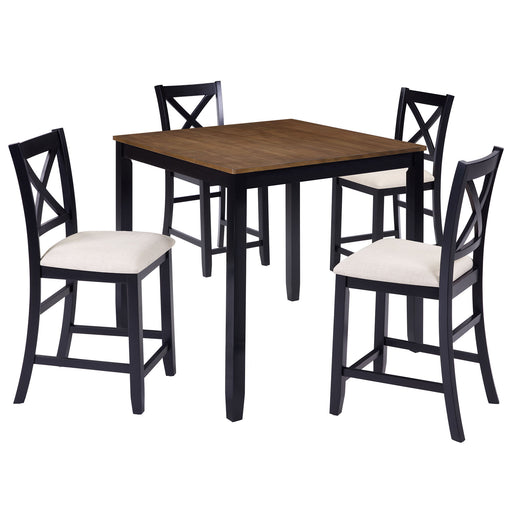 5 Piece Counter Height Dining Table Set With 4 Chairs Home Essentials