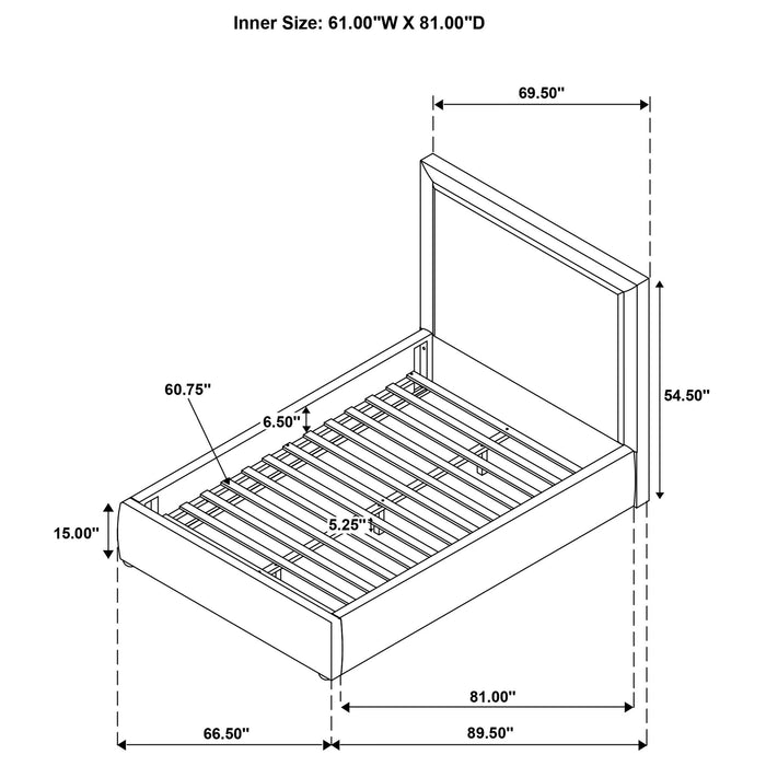 Brandon - Upholstered Platform Bed Furniture Max