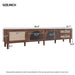 TV Stand For TVs Up To 90", Media Console With App Controlled LED Lights, 2 Drawers & Door Storage - Dark Brown Hearth and Haven