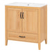 Elegant Fluted Bathroom Vanity With Sink, Soft Close Doors & Drawer Noble House