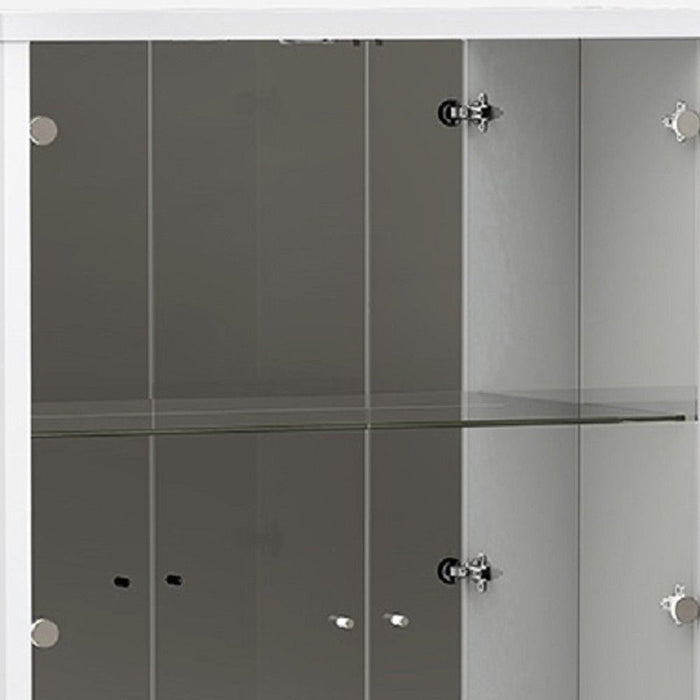 Display Stand With One drawer - Silver And White