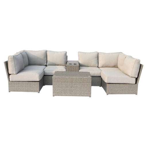 4 Person Outdoor Sofa Set With Cushions, Rustproof, 8 Piece - Gray Mix LSI Patio Furniture