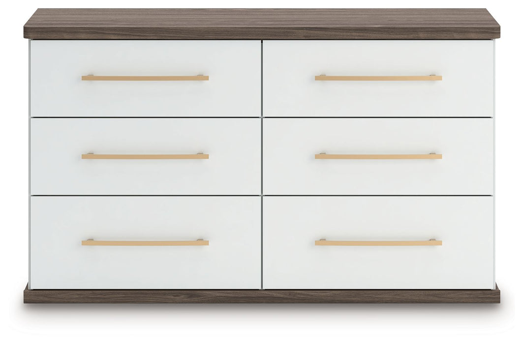 Kendanport - 3 Pc. - Dresser And 2 Nightstands - Brown / White Signature Design by Ashley®
