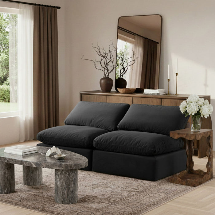 Indulge - Velvet 2 Seat Modular Armless Sofa Meridian Furniture