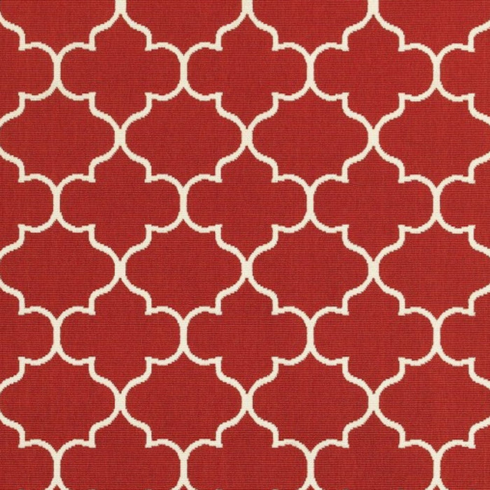 7' X 10' Indoor / Outdoor Area Rug - Red / Ivory