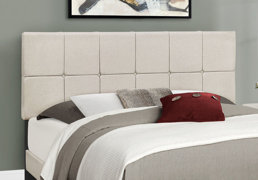 Queen Size Bed, Upholstered, Transitional - Beige 8th Street