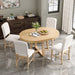 Dining Set With Leaf Round Table And 4 Upholstered Chairs Hearth and Haven