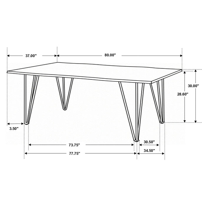 Neve - Sheesham Live Edge Dining Table - Gray Furniture Max
