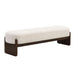 Ottoman With Upholstery, Rectangular Design - Beige / Brown Noble House