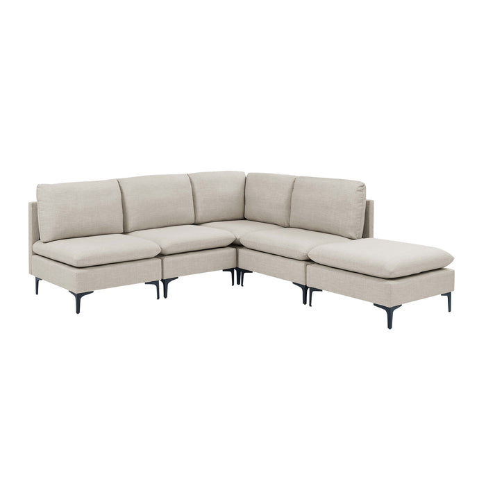 Upholstered Modular Sectional With Tall Legs, Medium Firm Seat Home Essentials