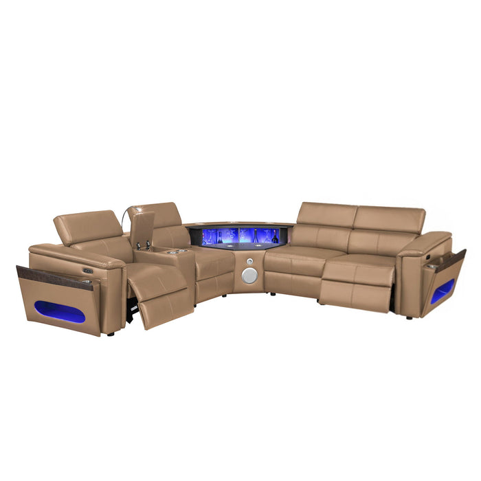 Nova - Sectional With Bluetooth Speaker, LED And Lifting Wine Cabinet Matrix Furniture Group