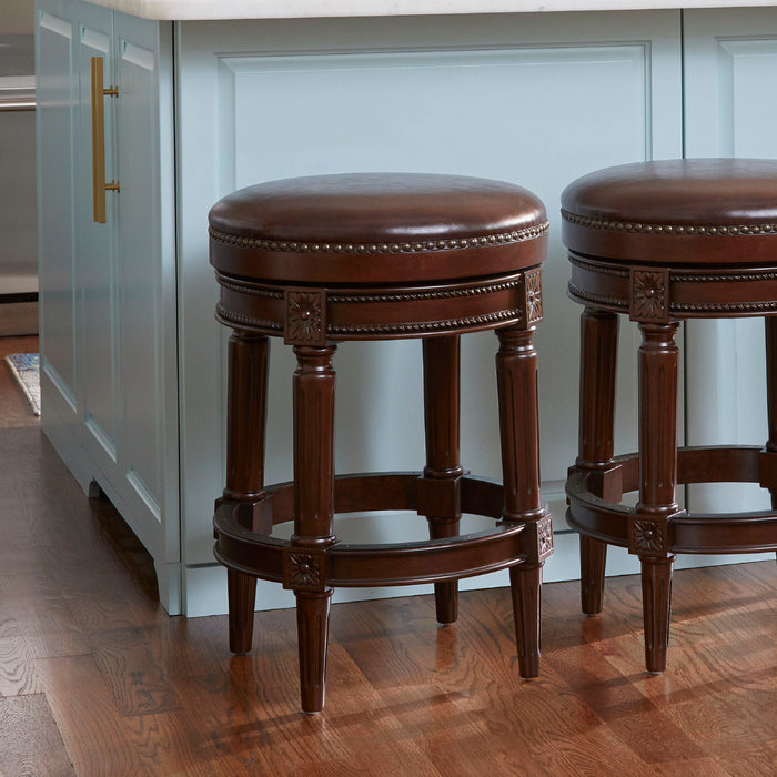 Rustic Elegance Backless Swivel Stool Home Essentials