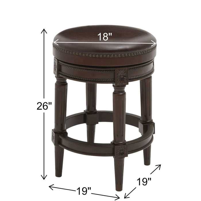 Rustic Elegance Backless Swivel Stool Home Essentials