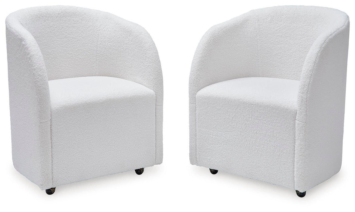 Rowanbeck - Dining Upholstered Arm Chair (Set of 2) - Ivory Signature Design by Ashley®