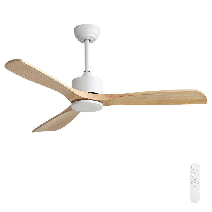 42" Ceiling Fan With No Light, Reversible DC Motor, 2 Downrods (12.5Cm / 25Cm) For Bedroom & Living Room - White Daily Nest